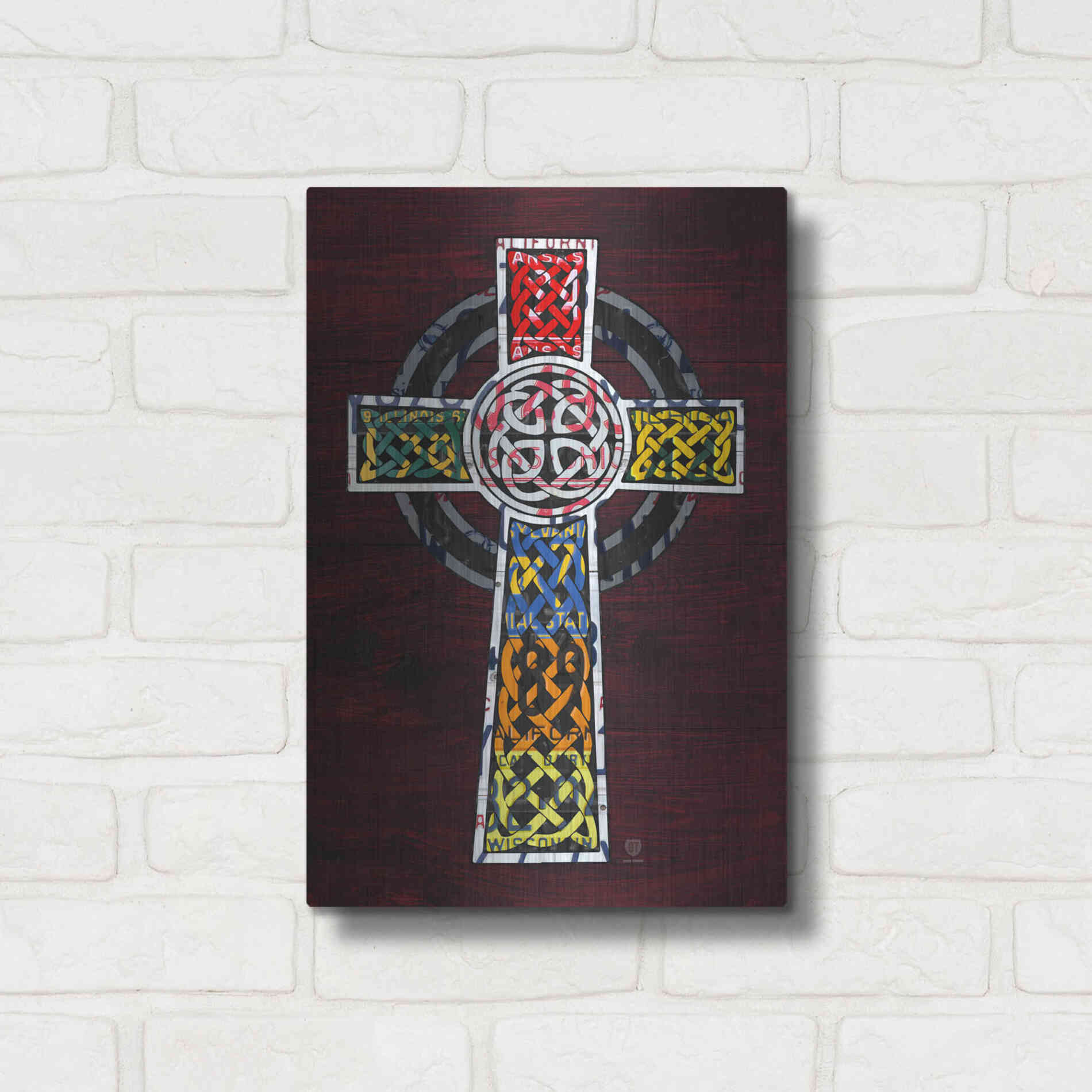 Luxe Metal Art 'License Plate Art Celtic Cross' by Design Turnpike, Metal Wall Art,12x16
