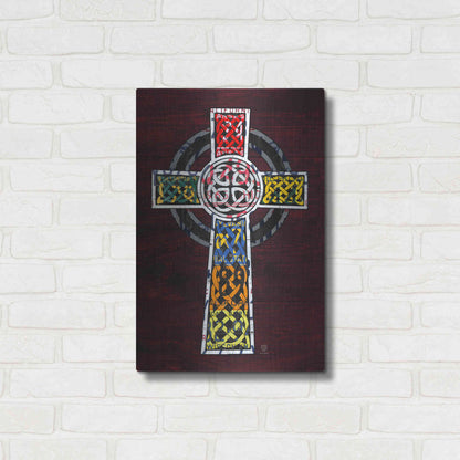 Luxe Metal Art 'License Plate Art Celtic Cross' by Design Turnpike, Metal Wall Art,16x24