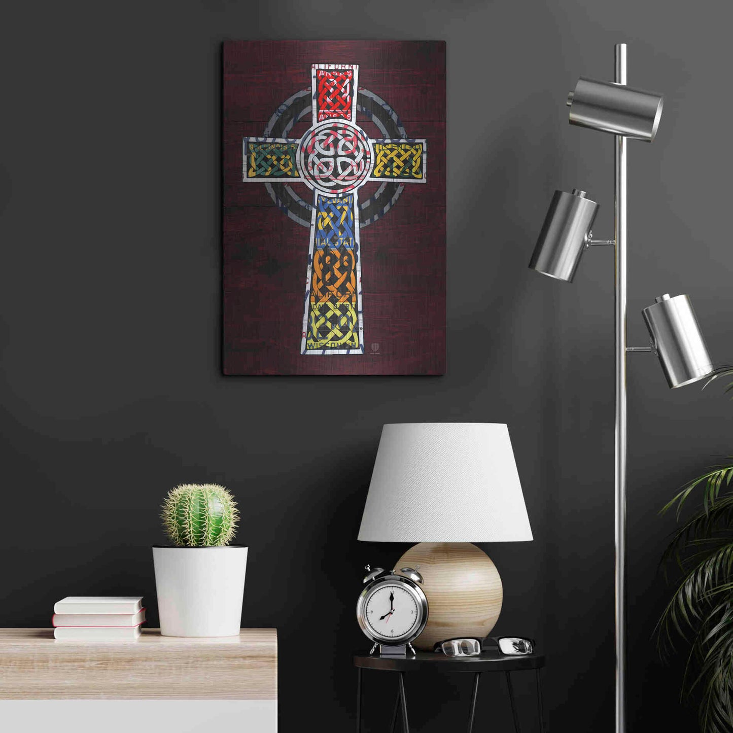 Luxe Metal Art 'License Plate Art Celtic Cross' by Design Turnpike, Metal Wall Art,16x24