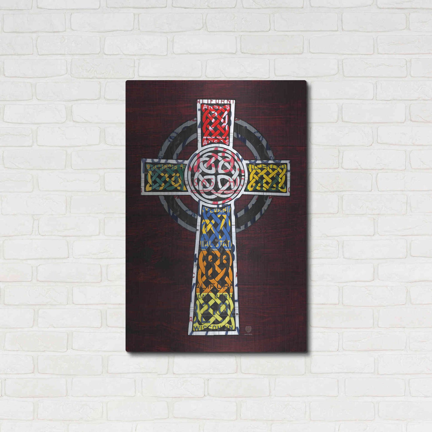 Luxe Metal Art 'License Plate Art Celtic Cross' by Design Turnpike, Metal Wall Art,24x36