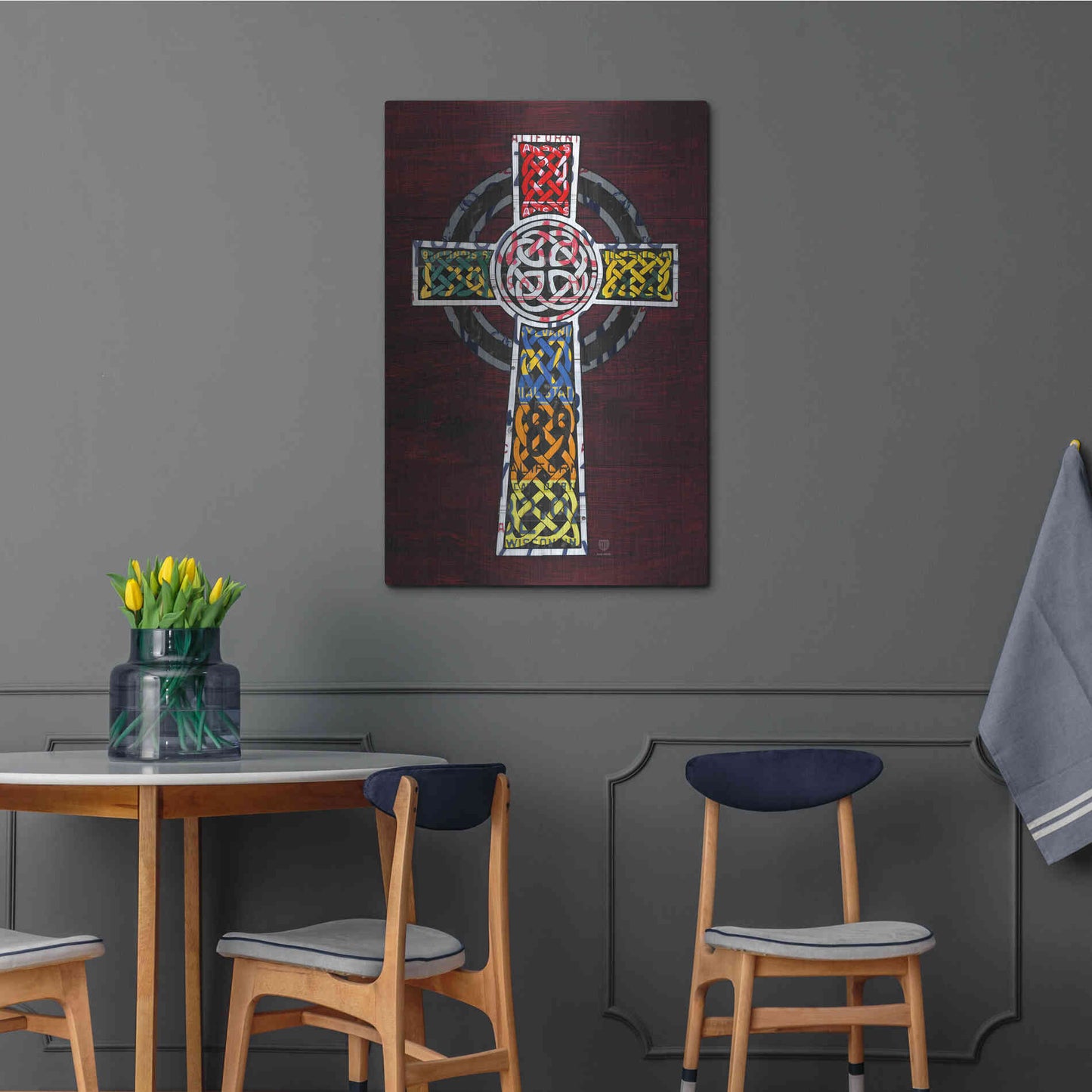 Luxe Metal Art 'License Plate Art Celtic Cross' by Design Turnpike, Metal Wall Art,24x36