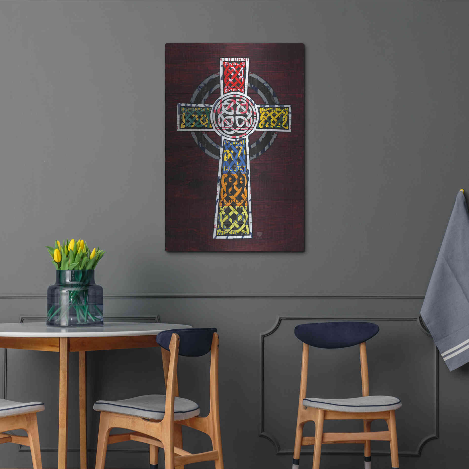 Luxe Metal Art 'License Plate Art Celtic Cross' by Design Turnpike, Metal Wall Art,24x36