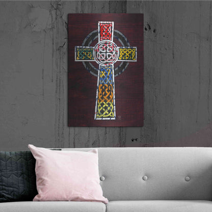 Luxe Metal Art 'License Plate Art Celtic Cross' by Design Turnpike, Metal Wall Art,24x36