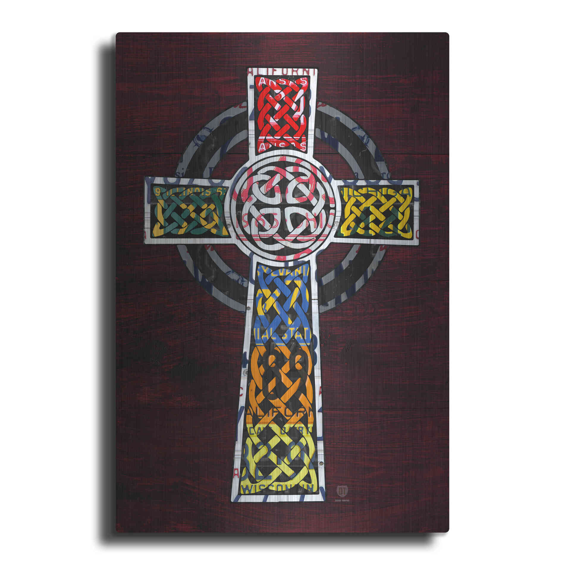 Luxe Metal Art 'License Plate Art Celtic Cross' by Design Turnpike, Metal Wall Art