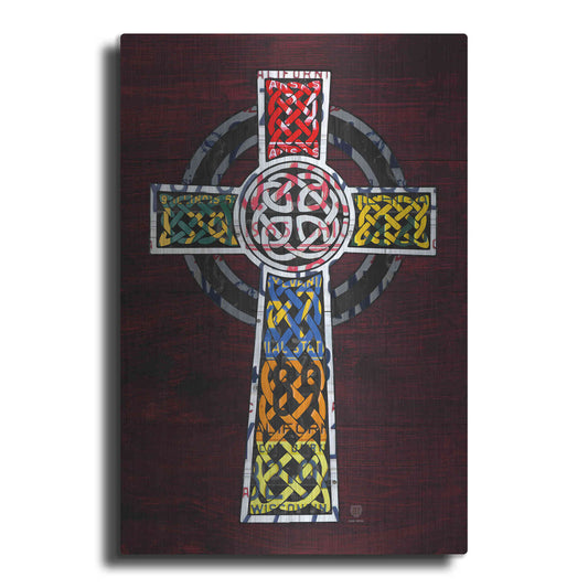 Luxe Metal Art 'License Plate Art Celtic Cross' by Design Turnpike, Metal Wall Art