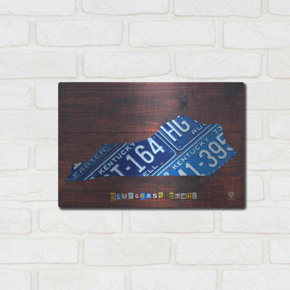 Luxe Metal Art 'Kentucky License Plate Map' by Design Turnpike, Metal Wall Art,16x12