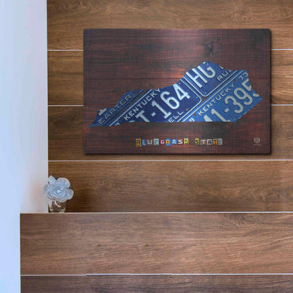 Luxe Metal Art 'Kentucky License Plate Map' by Design Turnpike, Metal Wall Art,16x12