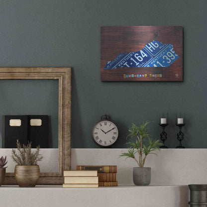 Luxe Metal Art 'Kentucky License Plate Map' by Design Turnpike, Metal Wall Art,16x12