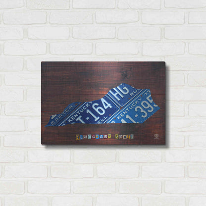 Luxe Metal Art 'Kentucky License Plate Map' by Design Turnpike, Metal Wall Art,24x16