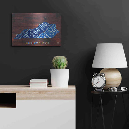 Luxe Metal Art 'Kentucky License Plate Map' by Design Turnpike, Metal Wall Art,24x16