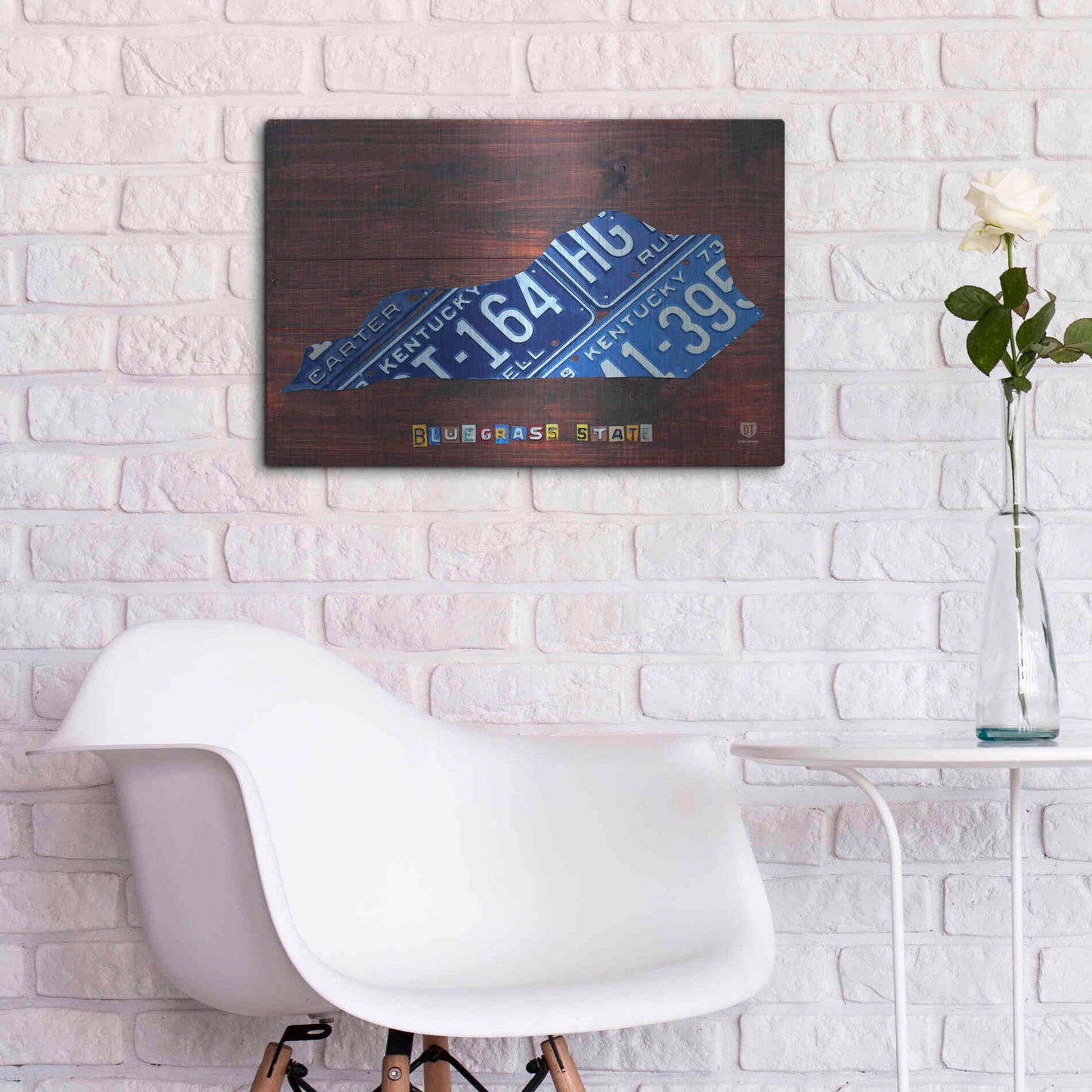 Luxe Metal Art 'Kentucky License Plate Map' by Design Turnpike, Metal Wall Art,24x16