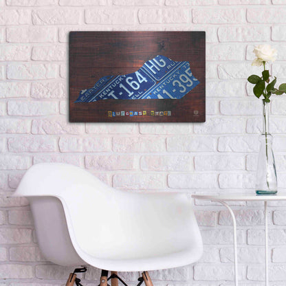 Luxe Metal Art 'Kentucky License Plate Map' by Design Turnpike, Metal Wall Art,24x16