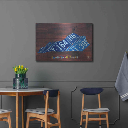 Luxe Metal Art 'Kentucky License Plate Map' by Design Turnpike, Metal Wall Art,36x24