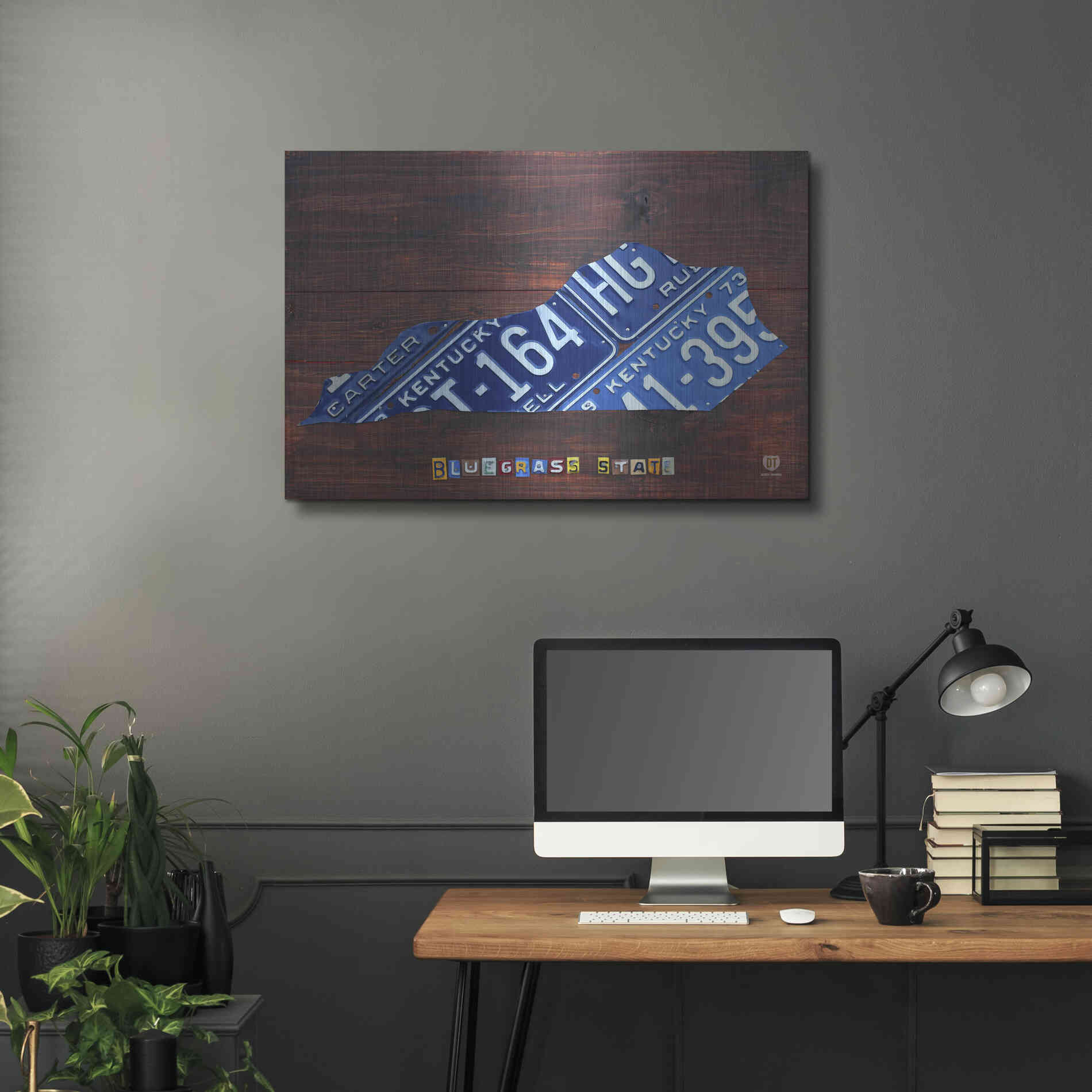 Luxe Metal Art 'Kentucky License Plate Map' by Design Turnpike, Metal Wall Art,36x24