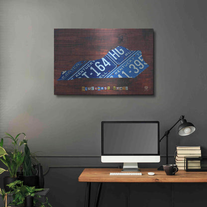 Luxe Metal Art 'Kentucky License Plate Map' by Design Turnpike, Metal Wall Art,36x24