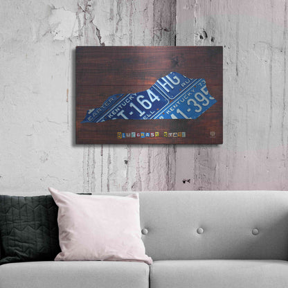 Luxe Metal Art 'Kentucky License Plate Map' by Design Turnpike, Metal Wall Art,36x24