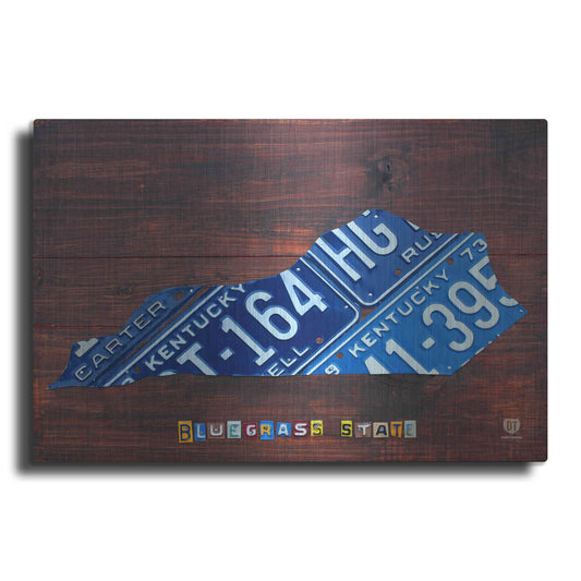 Luxe Metal Art 'Kentucky License Plate Map' by Design Turnpike, Metal Wall Art