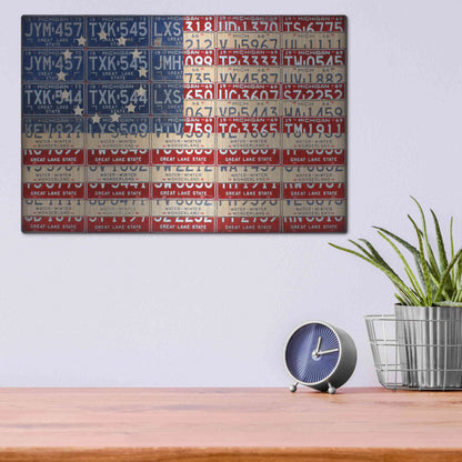 Luxe Metal Art 'Betsy Ross Flag' by Design Turnpike, Metal Wall Art,16x12