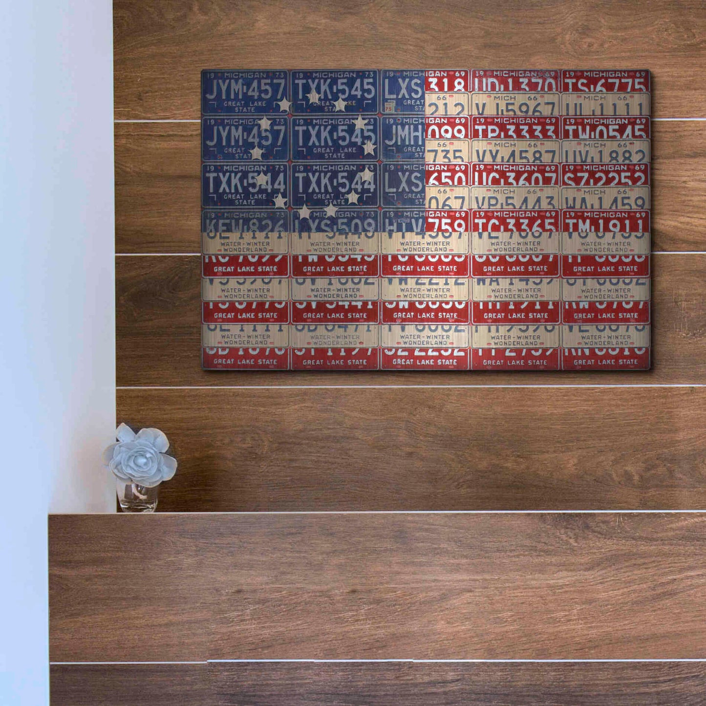 Luxe Metal Art 'Betsy Ross Flag' by Design Turnpike, Metal Wall Art,16x12