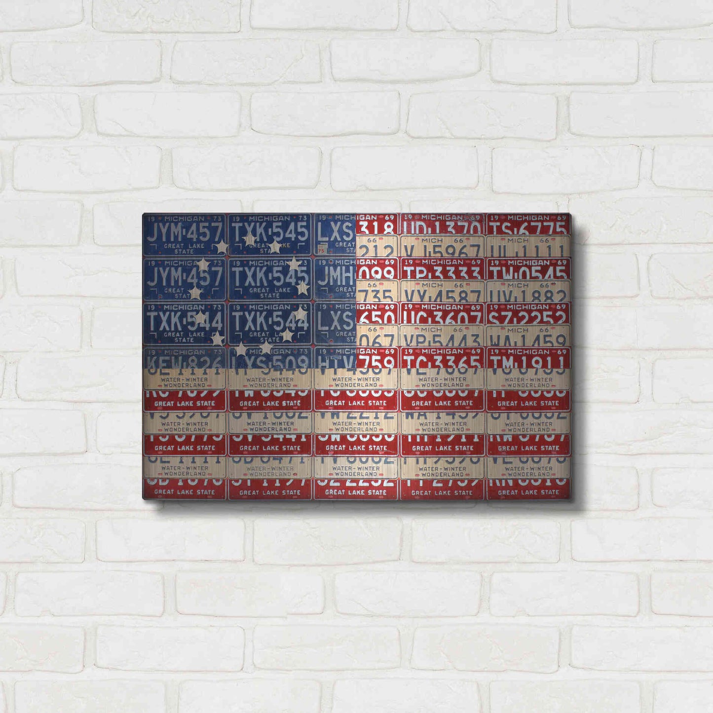 Luxe Metal Art 'Betsy Ross Flag' by Design Turnpike, Metal Wall Art,24x16