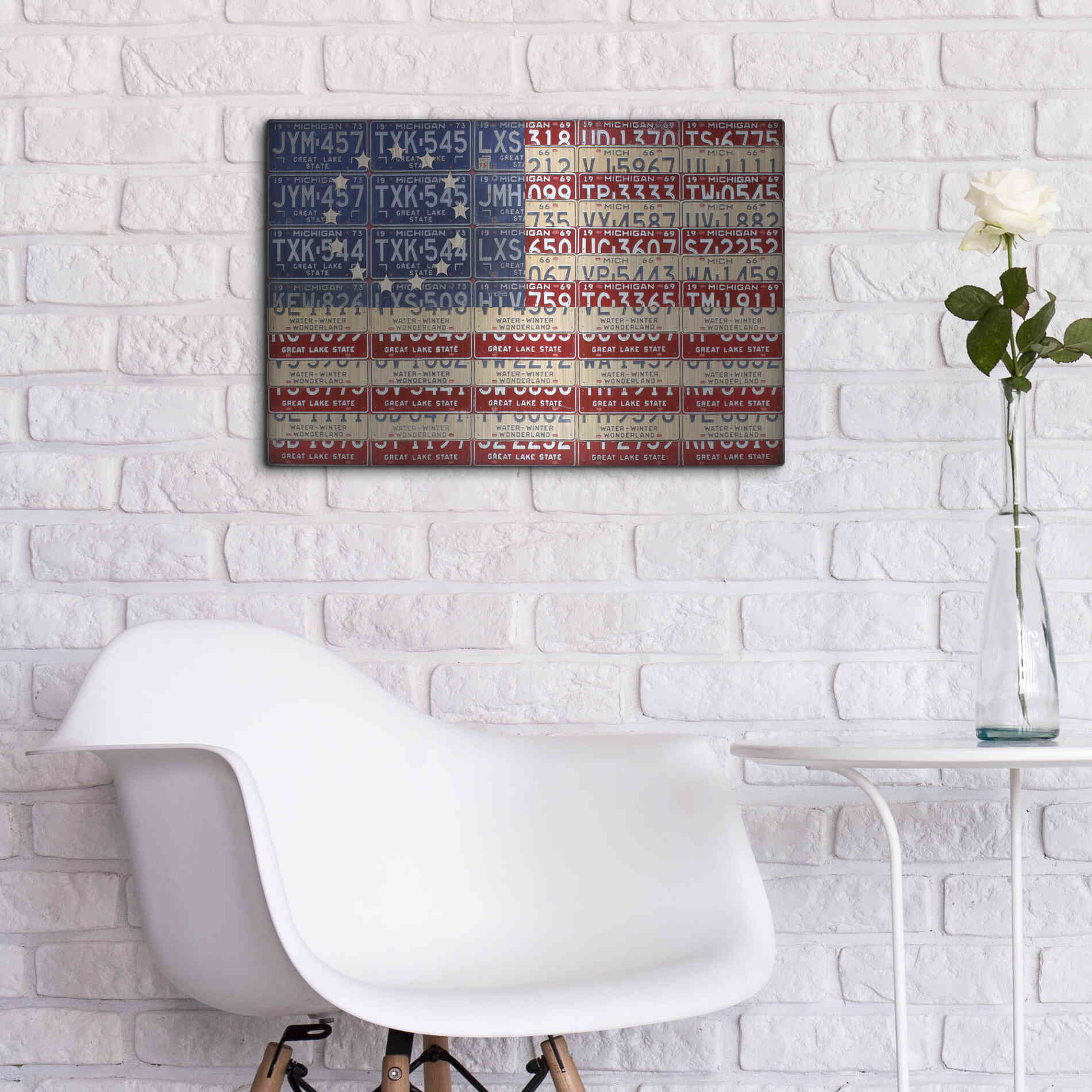 Luxe Metal Art 'Betsy Ross Flag' by Design Turnpike, Metal Wall Art,24x16