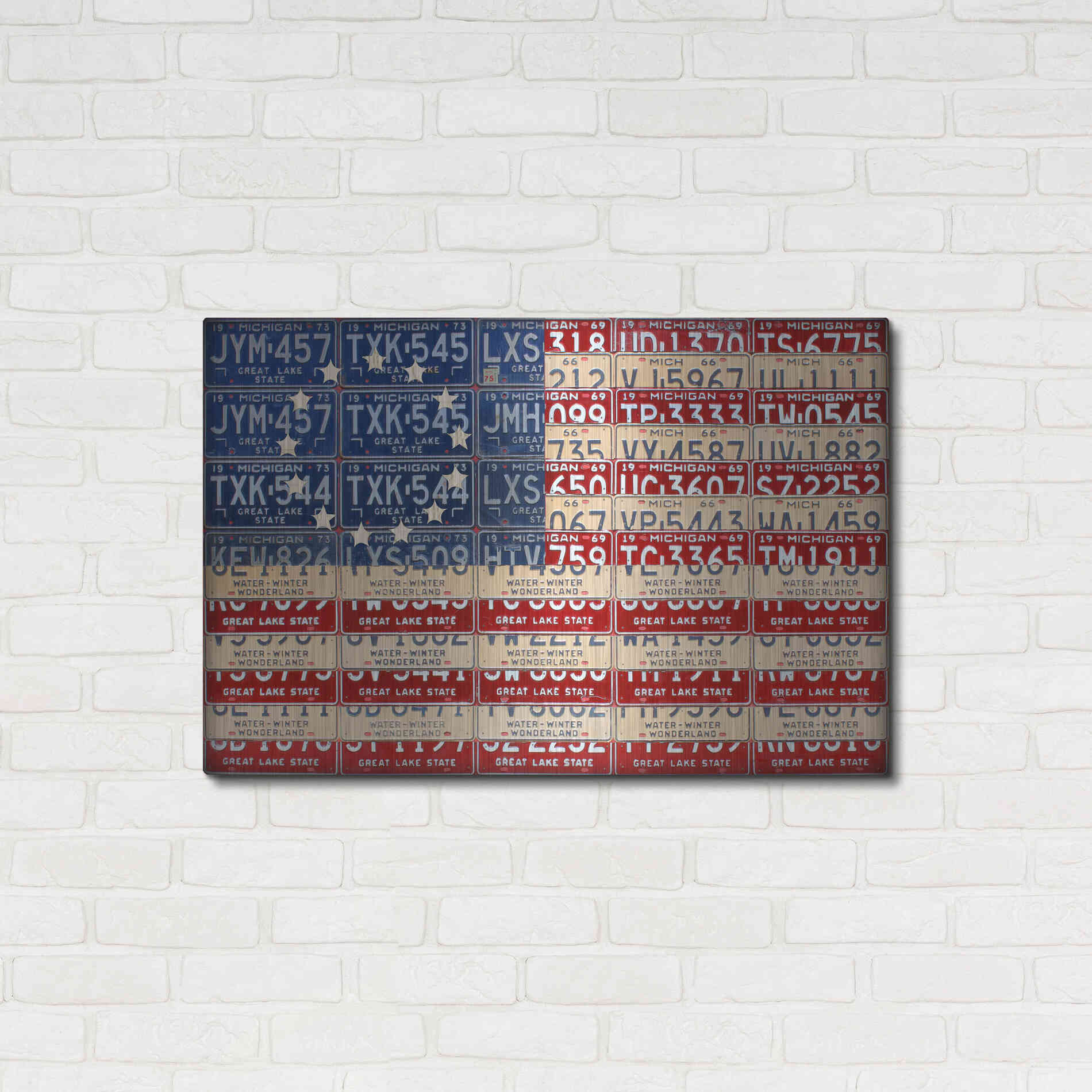 Luxe Metal Art 'Betsy Ross Flag' by Design Turnpike, Metal Wall Art,36x24