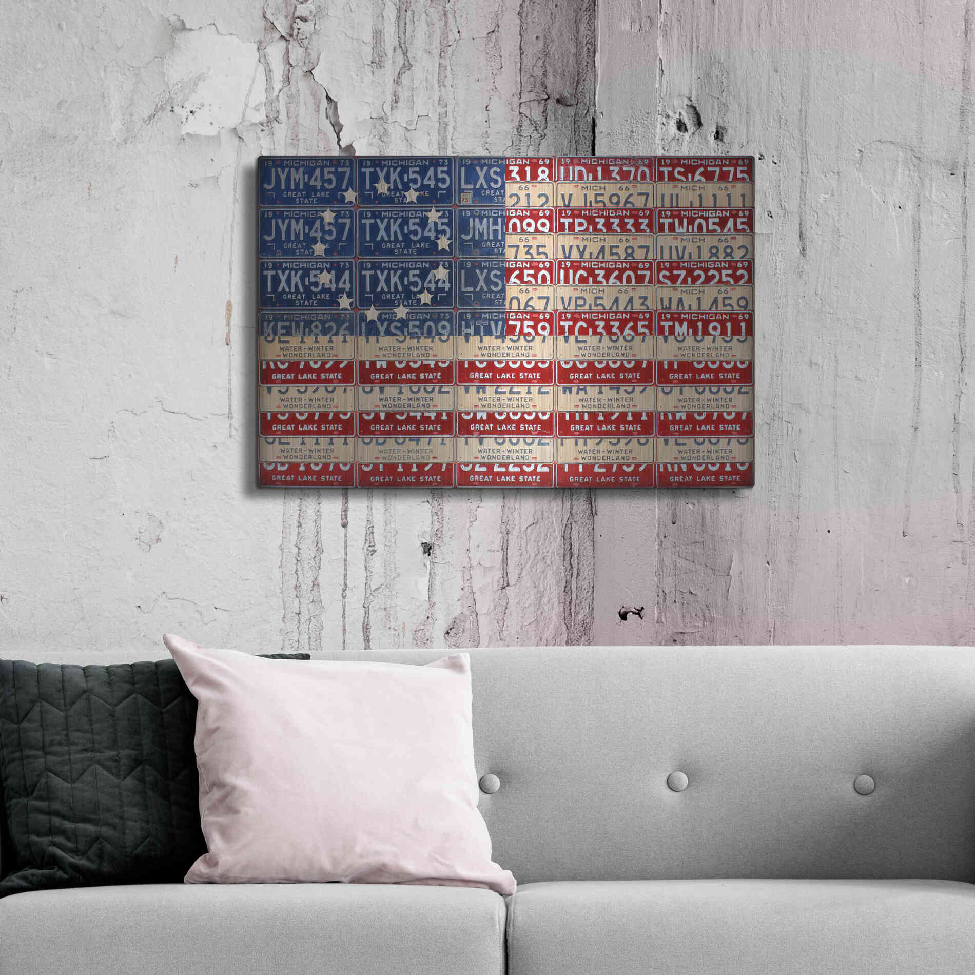 Luxe Metal Art 'Betsy Ross Flag' by Design Turnpike, Metal Wall Art,36x24