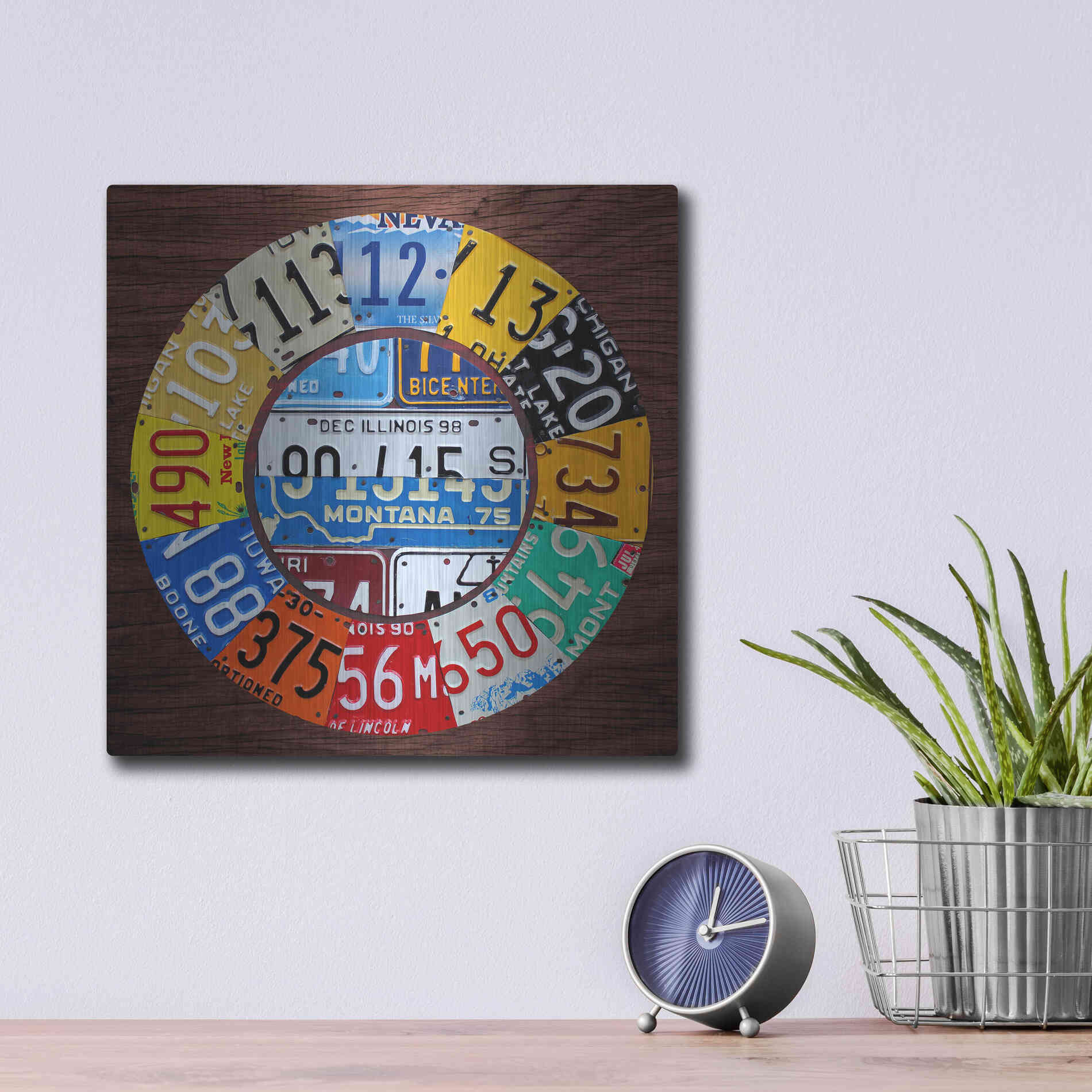 Luxe Metal Art 'Clock Square' by Design Turnpike, Metal Wall Art,12x12