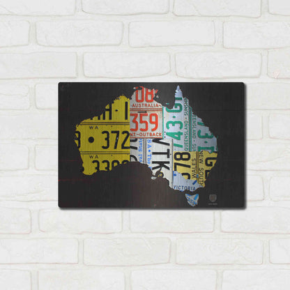 Luxe Metal Art 'Australia License Plate Map' by Design Turnpike, Metal Wall Art,16x12