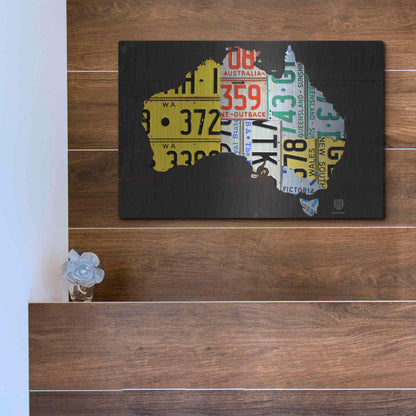 Luxe Metal Art 'Australia License Plate Map' by Design Turnpike, Metal Wall Art,16x12
