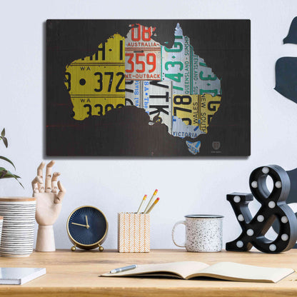 Luxe Metal Art 'Australia License Plate Map' by Design Turnpike, Metal Wall Art,16x12