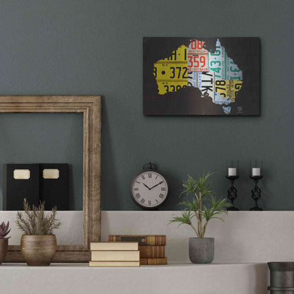 Luxe Metal Art 'Australia License Plate Map' by Design Turnpike, Metal Wall Art,16x12