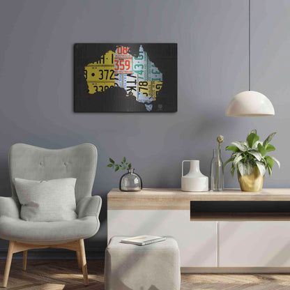 Luxe Metal Art 'Australia License Plate Map' by Design Turnpike, Metal Wall Art,24x16