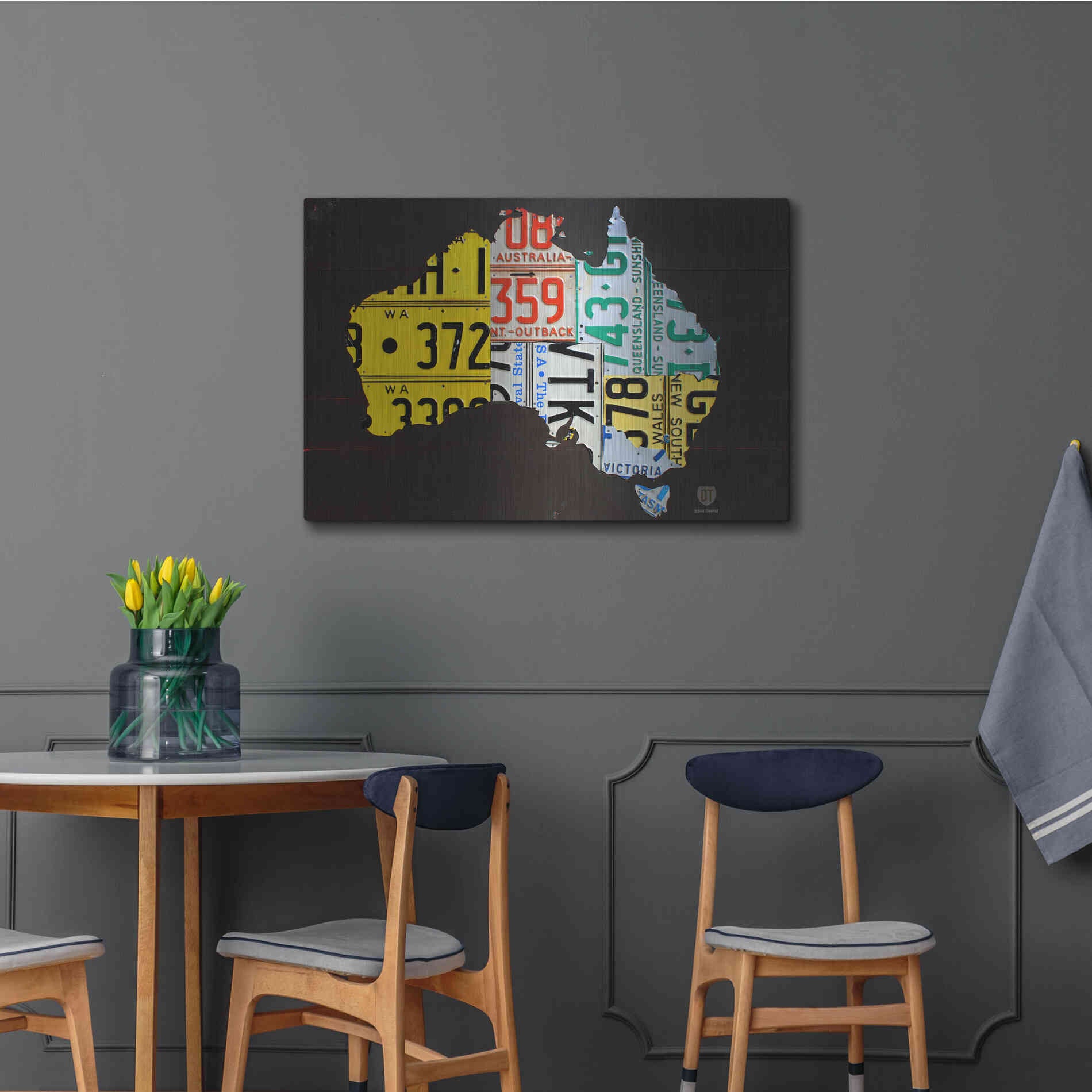 Luxe Metal Art 'Australia License Plate Map' by Design Turnpike, Metal Wall Art,36x24