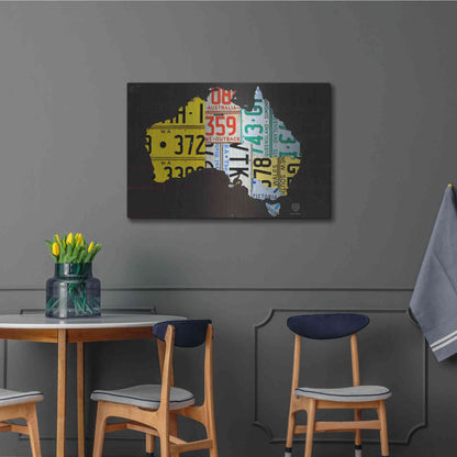 Luxe Metal Art 'Australia License Plate Map' by Design Turnpike, Metal Wall Art,36x24