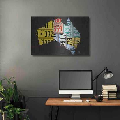 Luxe Metal Art 'Australia License Plate Map' by Design Turnpike, Metal Wall Art,36x24
