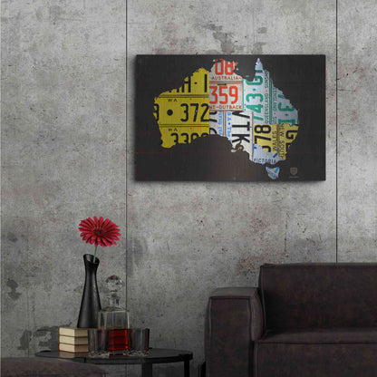Luxe Metal Art 'Australia License Plate Map' by Design Turnpike, Metal Wall Art,36x24