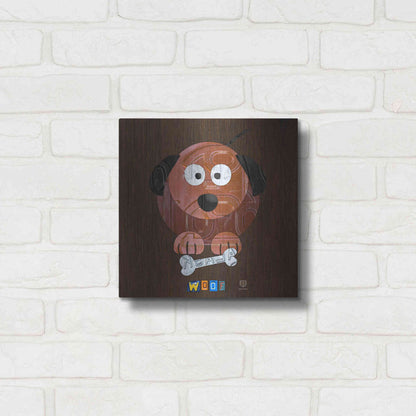 Luxe Metal Art 'Woof The Dog' by Design Turnpike, Metal Wall Art,12x12