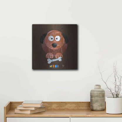 Luxe Metal Art 'Woof The Dog' by Design Turnpike, Metal Wall Art,12x12