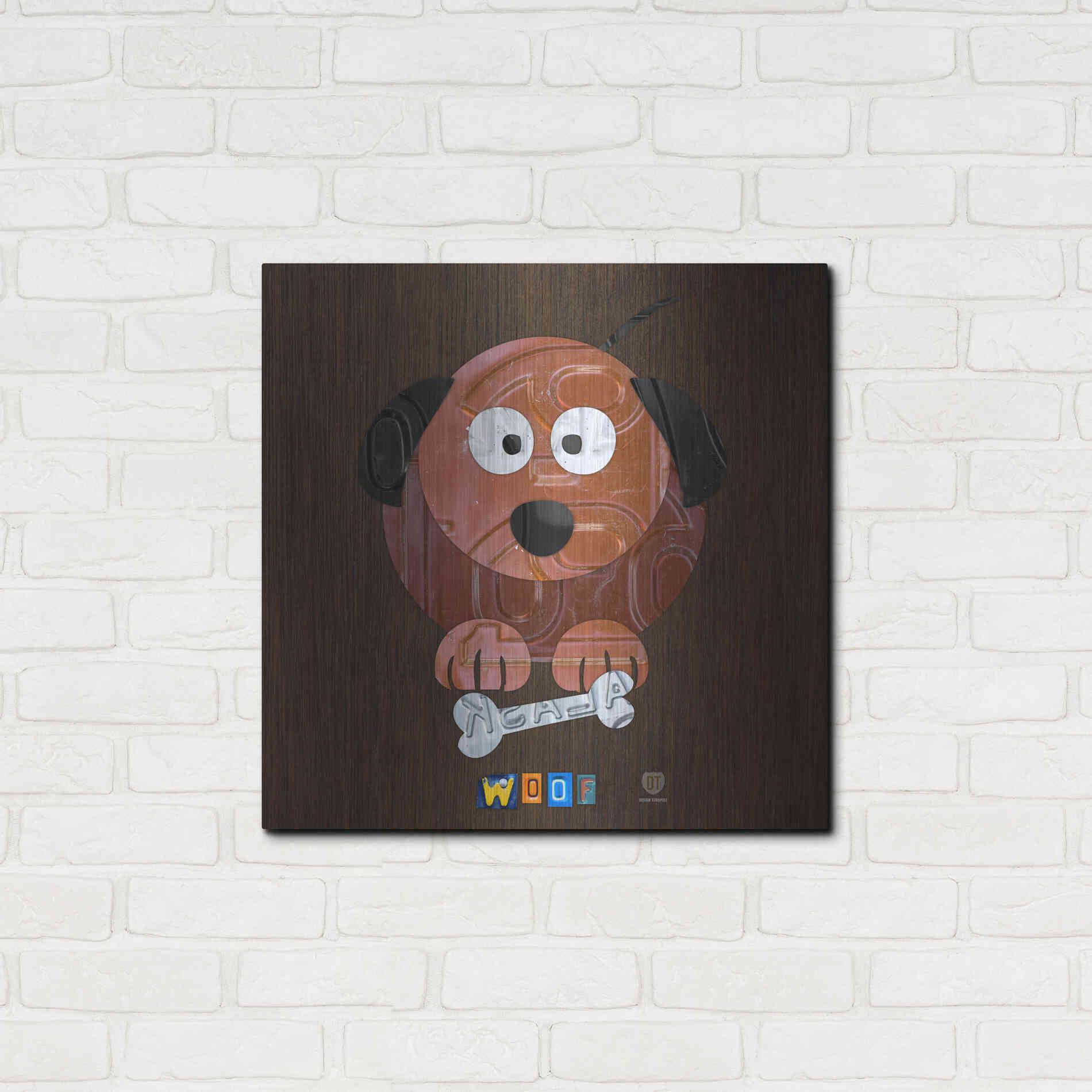 Luxe Metal Art 'Woof The Dog' by Design Turnpike, Metal Wall Art,24x24