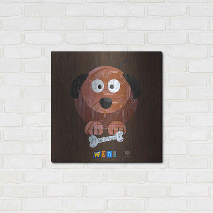 Luxe Metal Art 'Woof The Dog' by Design Turnpike, Metal Wall Art,24x24