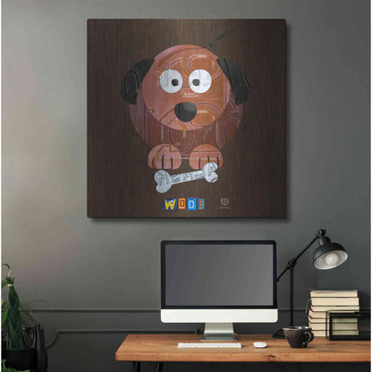 Luxe Metal Art 'Woof The Dog' by Design Turnpike, Metal Wall Art,36x36
