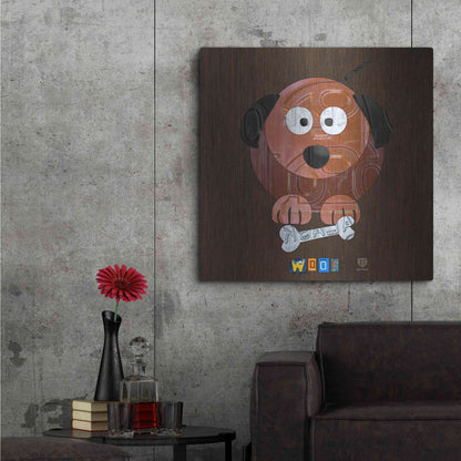 Luxe Metal Art 'Woof The Dog' by Design Turnpike, Metal Wall Art,36x36