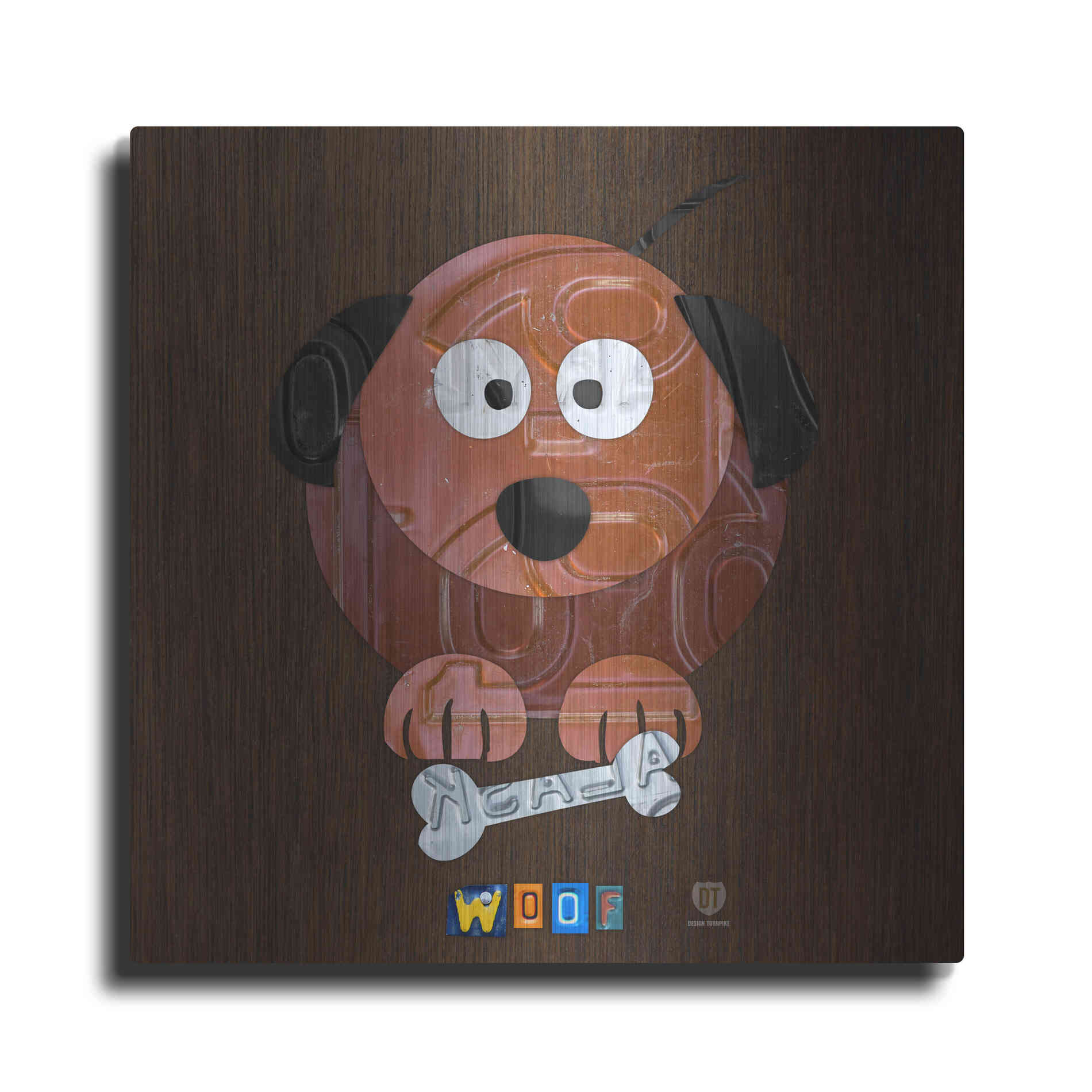 Luxe Metal Art 'Woof The Dog' by Design Turnpike, Metal Wall Art