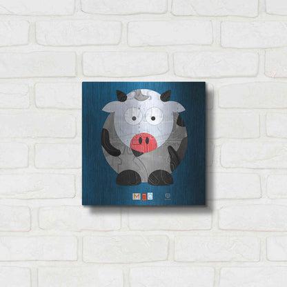 Luxe Metal Art 'Moo The Cow' by Design Turnpike, Metal Wall Art,12x12