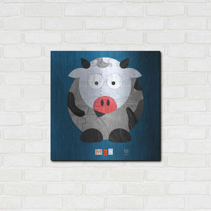 Luxe Metal Art 'Moo The Cow' by Design Turnpike, Metal Wall Art,24x24