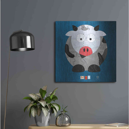 Luxe Metal Art 'Moo The Cow' by Design Turnpike, Metal Wall Art,24x24