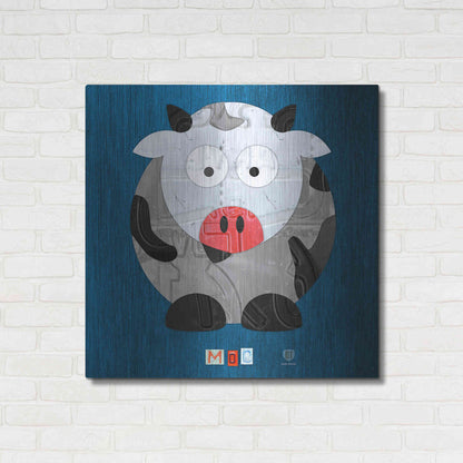 Luxe Metal Art 'Moo The Cow' by Design Turnpike, Metal Wall Art,36x36