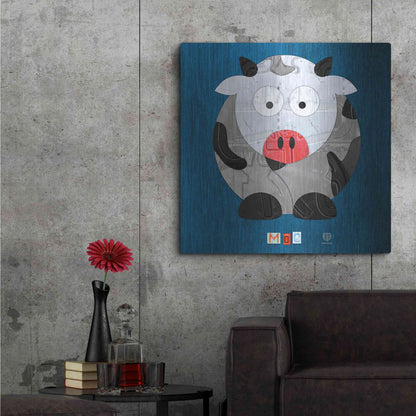Luxe Metal Art 'Moo The Cow' by Design Turnpike, Metal Wall Art,36x36