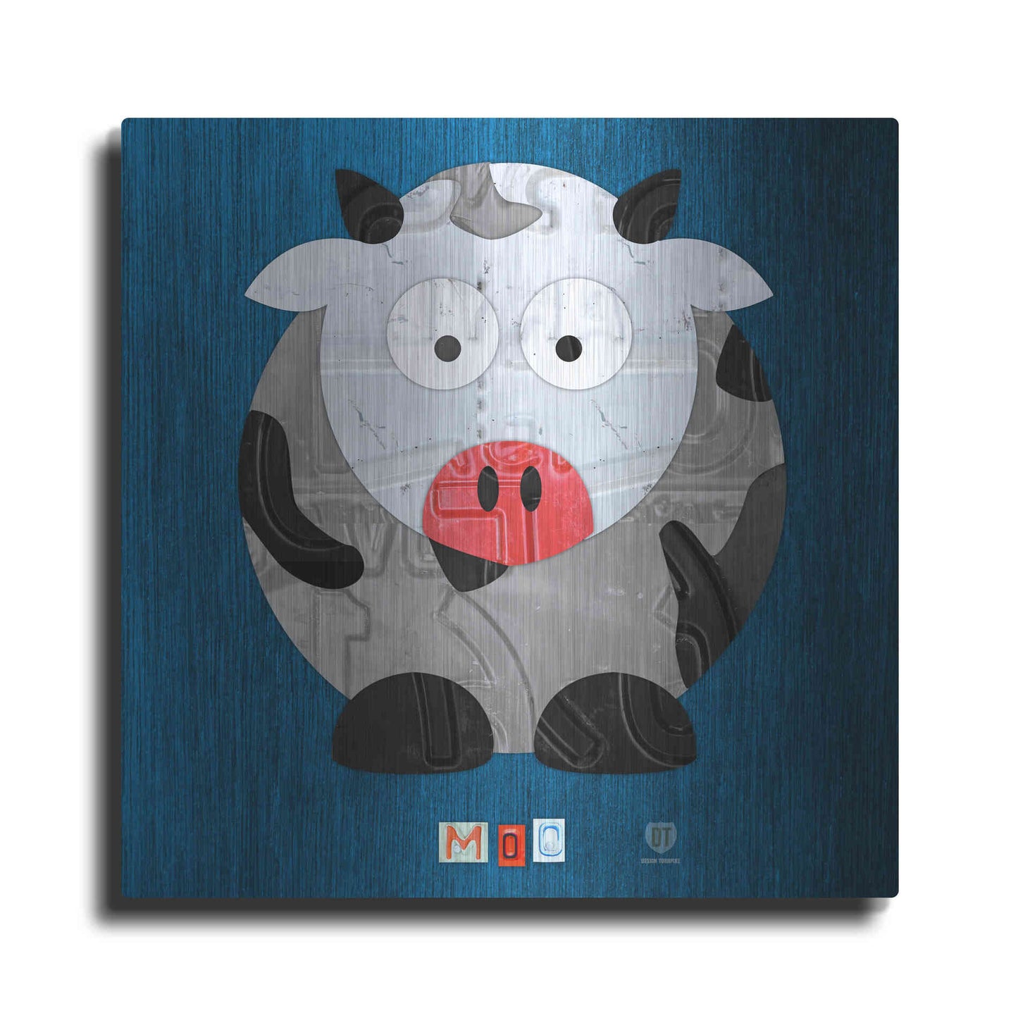 Luxe Metal Art 'Moo The Cow' by Design Turnpike, Metal Wall Art